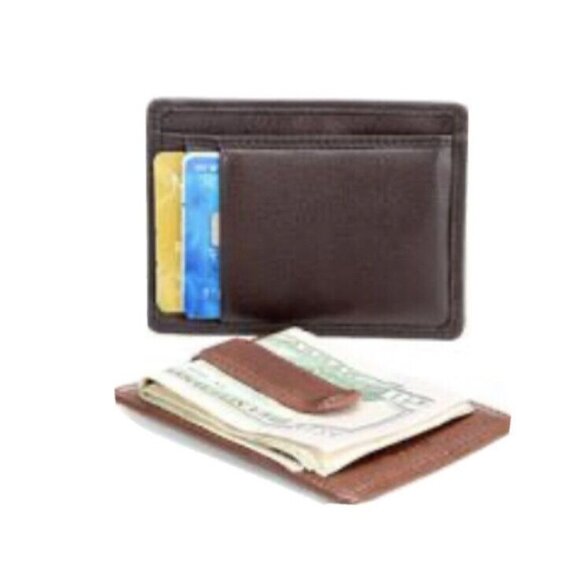 NWT Osgoode Marley Brown Leather RFID Money Clip Front Pkt Wallet #1209 Brandy - Picture 1 of 1